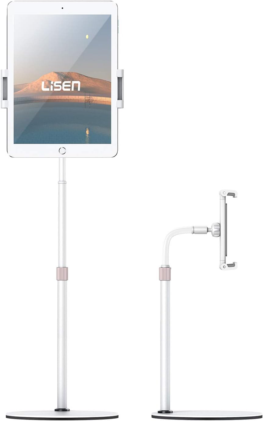LISEN Tablet Stand Tablet Holder, Adjustable iPad Stands for Desk, Stand for iPad Thick Case Friendly iPad Stand Holder Compatible with(4.7-13") Tablets, Phones