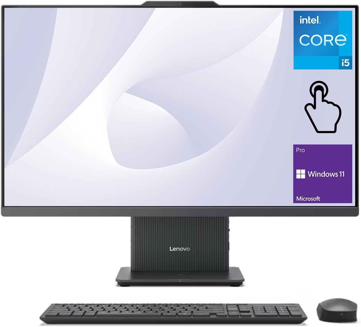 Lenovo 2024 IdeaCentre I Business All-in-One, 27" FHD Touchscreen 100Hz, Intel Core i5-13420H, 32GB DDR5 RAM, 1TB SSD, Wireless Charging Base, Wireless KB & Mouse, Wi-Fi 6, Windows 11 Pro, Grey