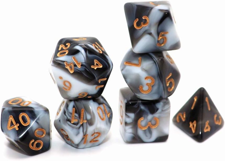 DND Dice Set, 6Pack 7 Die Polyhedral D&D Dice Sets with D20 D12 D10 D% D8 D6 D4 Compatible with Dungeons and Dragons Role Playing Games RPG MTG Table Games (42 Pieces)