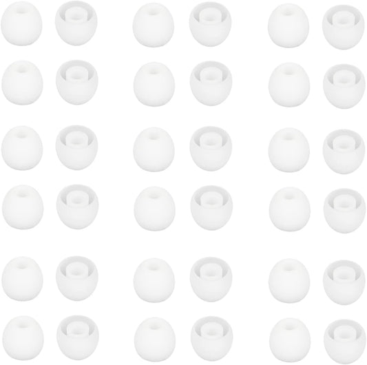 36 Pieces Small Earbud Tips Soft and Comfortable Silicone Earbud Tips Ear Bud Replacement Pieces Silicone Fit Most in-Ear Headphones，Inner Hole 3.8mm -5.5mm，Small White Replacement Eartips