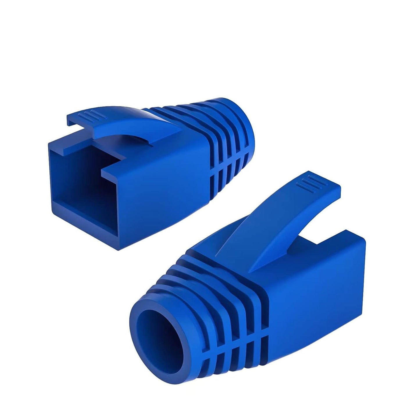 50-Pack RJ45 Boot Cover, Cat6A Cat7 Ethernet Network Cable Strain Relief Boot for 6.5-8.0mm Ethernet Cable (Hole Diameter: 8.0mm, Blue)
