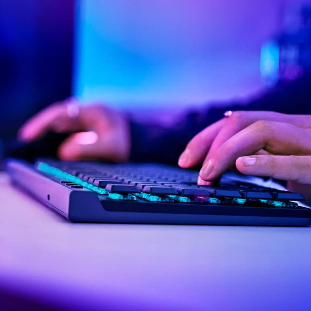 Logitech G515 Wireless Gaming Keyboard TKL, LIGHTSYNC RGB, Thin Tenkeyless Design, Double-Shot PBT Keycaps, Tactile Brown Mechanical Switches - Black
