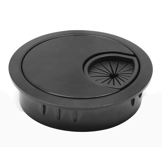 1 Pcs Desk Grommet 2-1/16" / 53 mm, Desk Cord Hole Cover, Cable Grommet Metal Zinc Alloy Materilal, Desk Hole Grommet for Home & Office Pc, Detachable Cable Cord Organizer-Flat Black