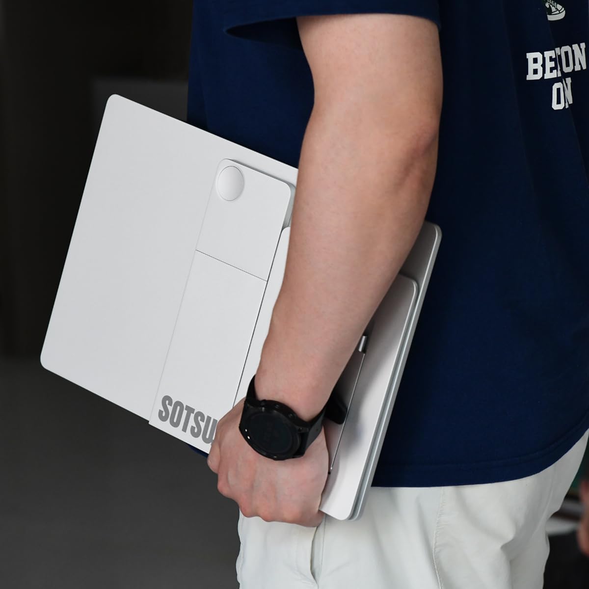 SOTSU FlipAction Elite 16" Portable Monitor | 4K | Super Compact | Pivot Rotate | 3840x2400 DCI P3 | 60Hz | 450 Nits | Full Metal CNC | Perfect Match for Mac and Windows (Silver)