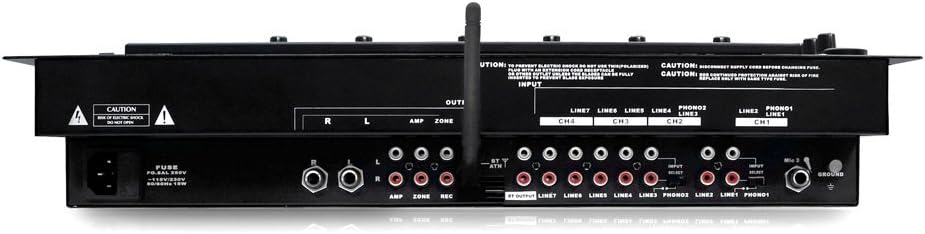 Pyle 6 Channel Mixer, Bluetooth DJ Controller, Stereo Mixer, Professional Sound System, LED Illumination, Mixer Digital Audio, Digital Mixing System, Speed Control, 5U Rack Mount System (PYD1964B)