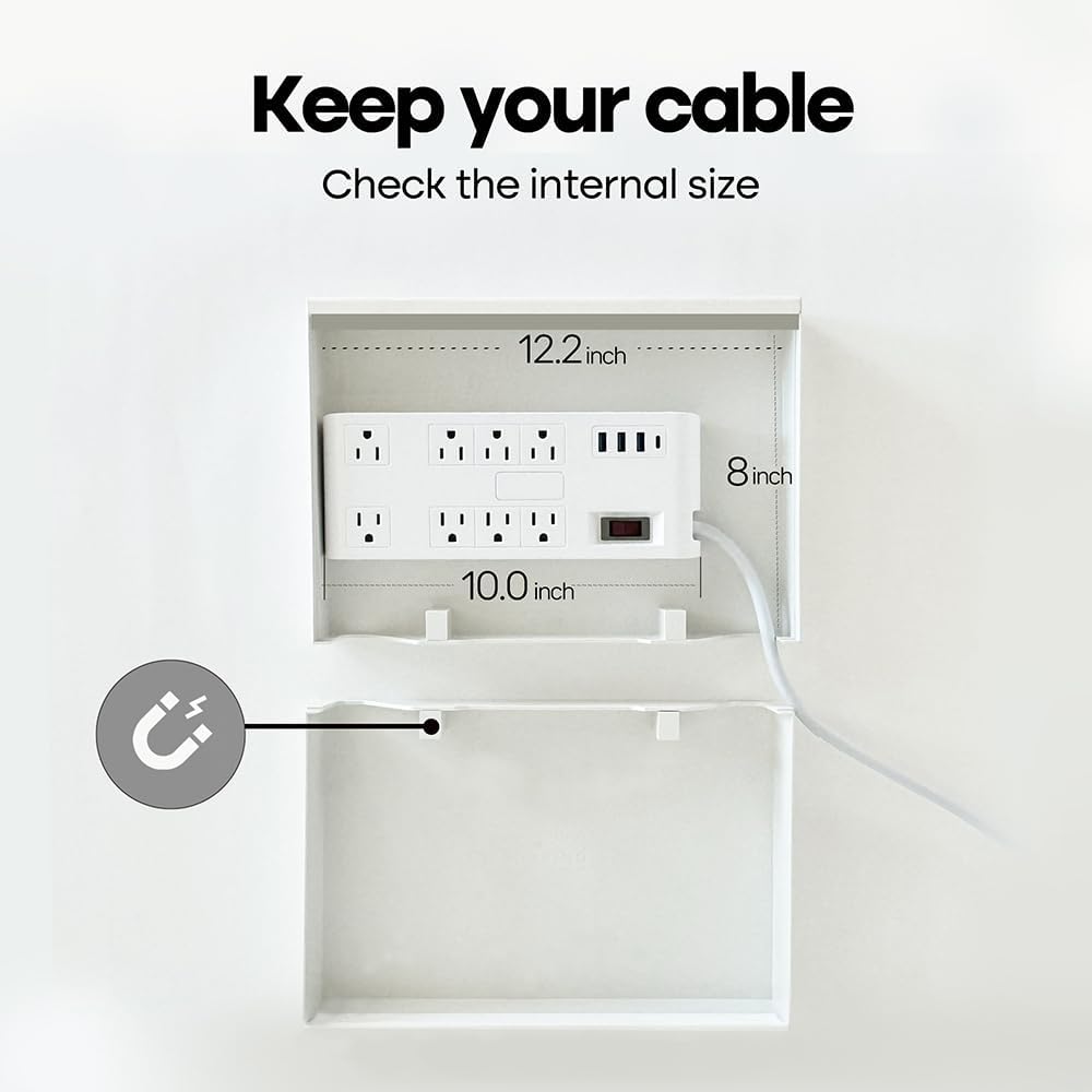 Book Shape Decorative Cable Management Box - Expandable Cable Organizer Box with Magnetic Closure for Home & Office (GoghMonet, Standard)