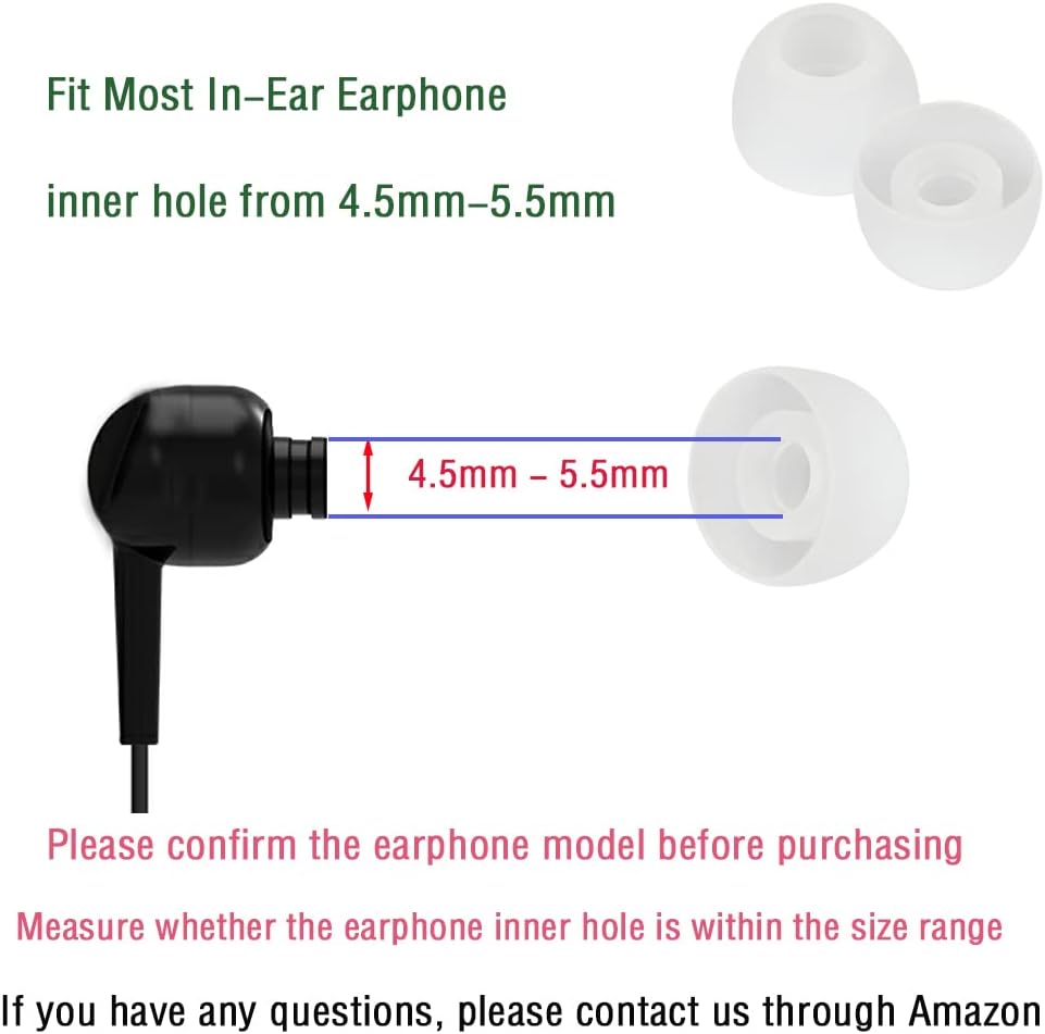 Replacement Earbud Tips - Silicone Ear Covers for In-Ear Headphones - 9 Pairs (S, M, L)