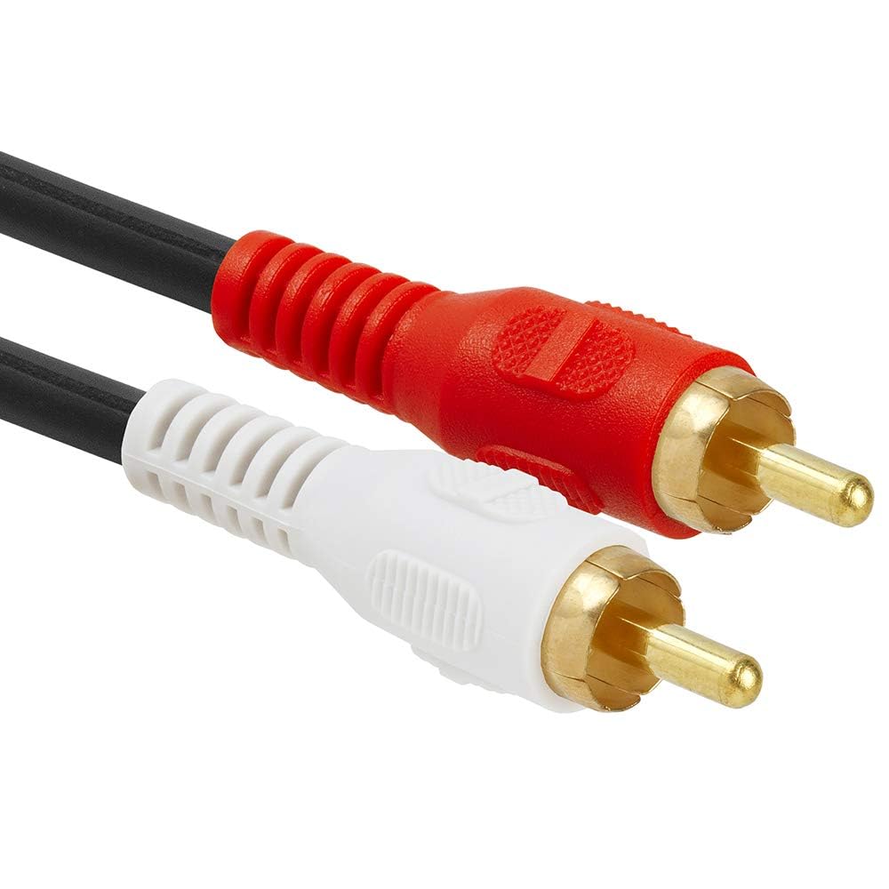 Cmple - [5 Pack 3.5mm Female Jack to 2 RCA Plugs Audio Stereo Adapter, 3.5mm Female to 2RCA Male Stereo Gold Plated