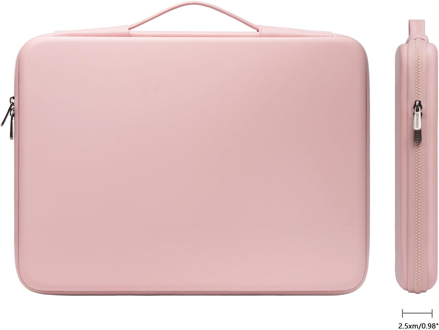 DOMISO 15.6 inch Laptop Sleeve with Handle Shockproof Waterproof EVA Protective Case for 15.6" Yoga 720 IdeaPad 310 320 ThinkPad T570/Legion 5 Gen 6/HP Envy 15/15.6" Notebooks, Pink