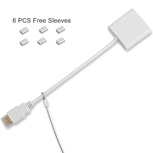 50 Pack Adjustable Cable Tether Universal Computer Adapter Lock Kit DIY Kit Stainless Steel with Nylon Coat Tether Computers Adapters