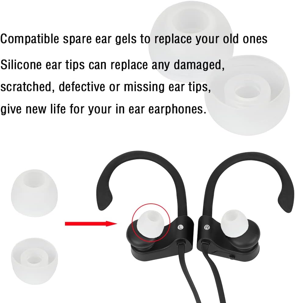 Replacement Earbud Tips - Silicone Ear Covers for In-Ear Headphones - 9 Pairs (S, M, L)