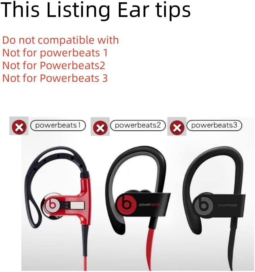 Replacement Ear Tips for Beats Urbeats2.0 Tour2.0 ibeats Beats x, Beats Flex Secure Fit for Powerbeats Pro Silicone Earbuds Washable Sweat-Resistant Noise Isolation 8 Pairs (Dark Blue)
