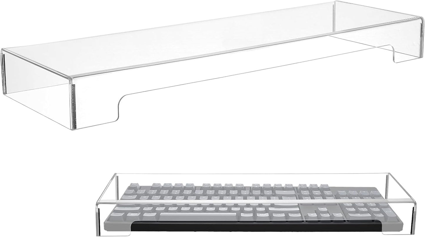 Keyboard Cover Acrylic Covers Dust: Clear Computer Keyboard Cover - Anti-Cat Protector - Tablet Keyboard Case for Standard Size PC Computer Desktop (18.5x5.9x1.8 Inch)