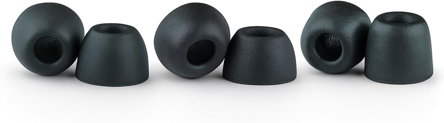 Comply 500 Core Series | Memory Foam Replacement IEM Ear Tips for KZ, Moondrop, FiiO Sennheiser & More | Superior Noise Isolation, Ultimate Comfort, Secure Fit | Variety, Black, Medium (3 Pairs)