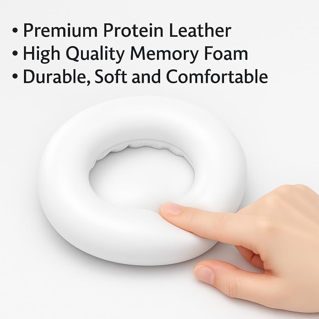 Premium Replacement Ear Pads for Bose Bose QC45– Soft Protein Leather & Memory Foam Cushions – Enhanced Noise Isolation – Easy Installation Kit,Video & Cleaning Cloth (White)