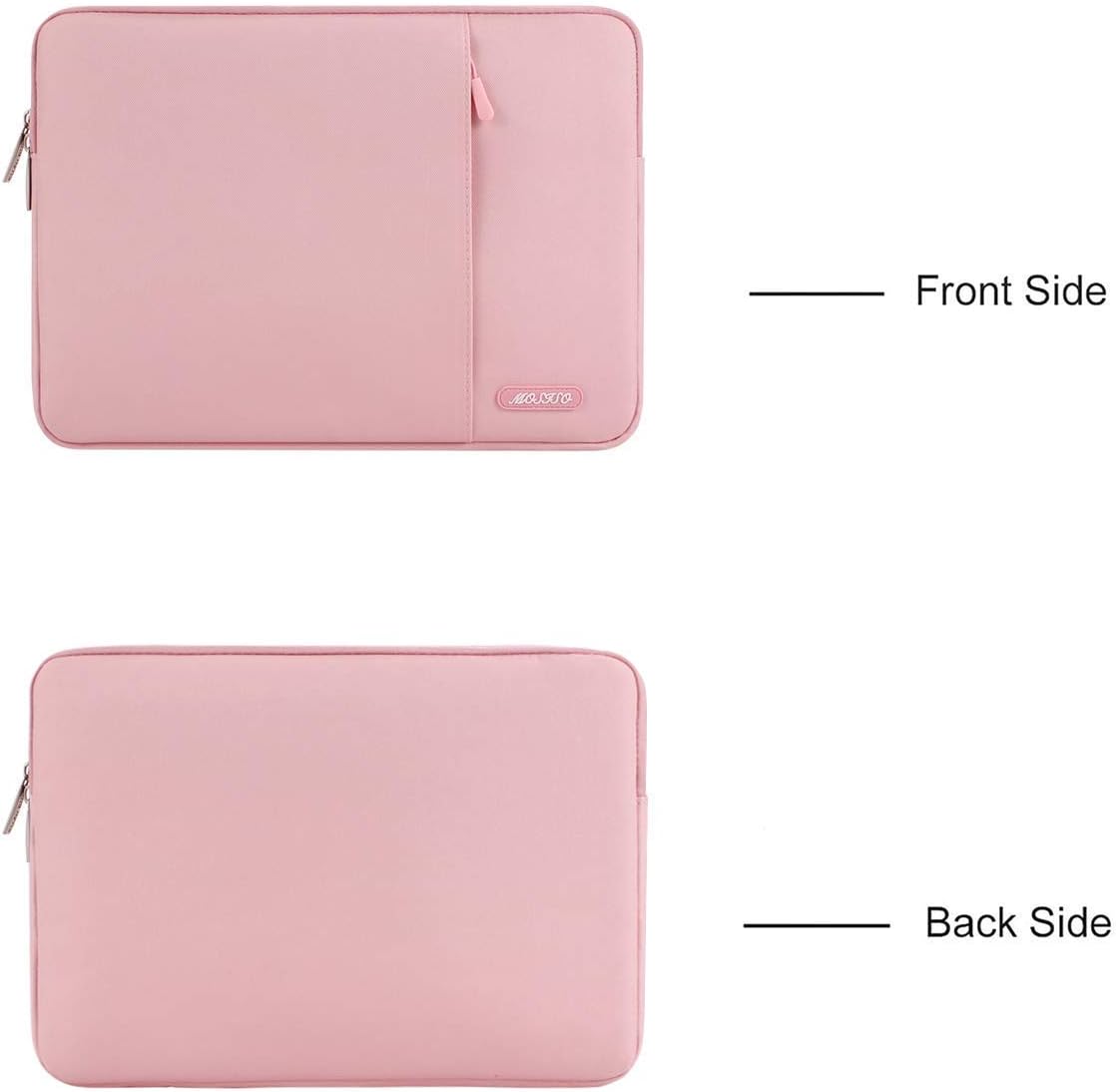MOSISO Laptop Case 16 inch, 15-15.6 inch Laptop Sleeve Compatible with MacBook Pro 16 M4 M3 M2 M1, HP Acer Dell Lenovo ASUS Notebook, Polyester Vertical Computer Sleeve Bag with Pocket, Pink