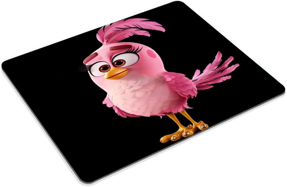 Square Mouse Pad Cute Pink Bird-1,Gaming Mouse Pads for Desk,Soft Computer Waterproof Non-Slip Mouse Mat