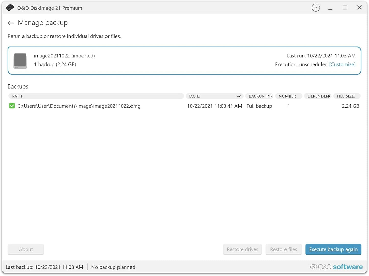 O&O DiskImage 21 Premium - Reliable data backup for Windows PCs, hard drives +SSDs. System recovery, disk cloning + data loss protection for Win 11, 10