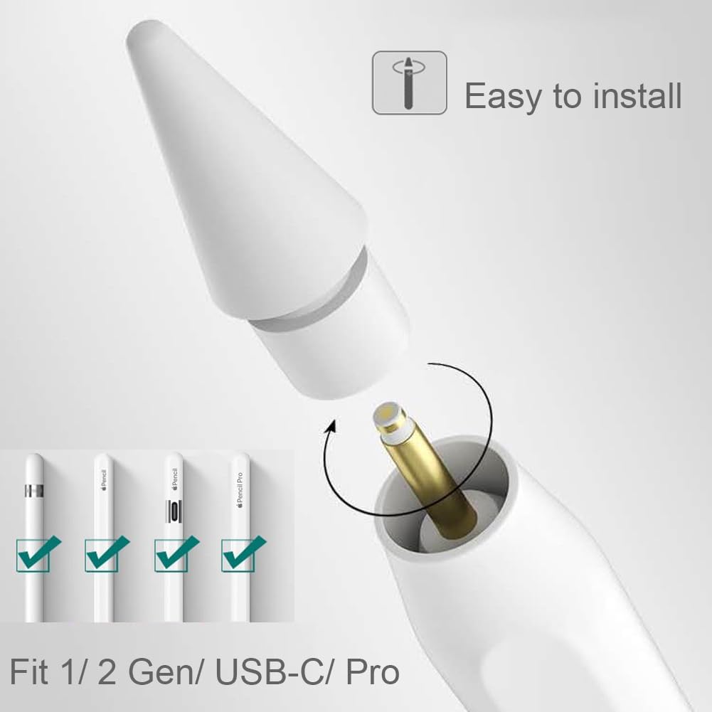 Replacement Tips for Pencil 1st Generation/ 2nd Generation/Pro Tips, iPencil Nibs Accessories for Apple Pen 1/2 Gen(16 Pack)