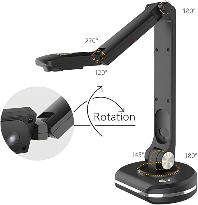 Joy-Using V500-S Ultra-Portable 8 MP Document Camera & Visualizer – Full HD 1080p @30fps, Autofocus, A3 Capture Area, USB Plug-and-Play – Ideal Gift for Teachers, Students & Remote Workers
