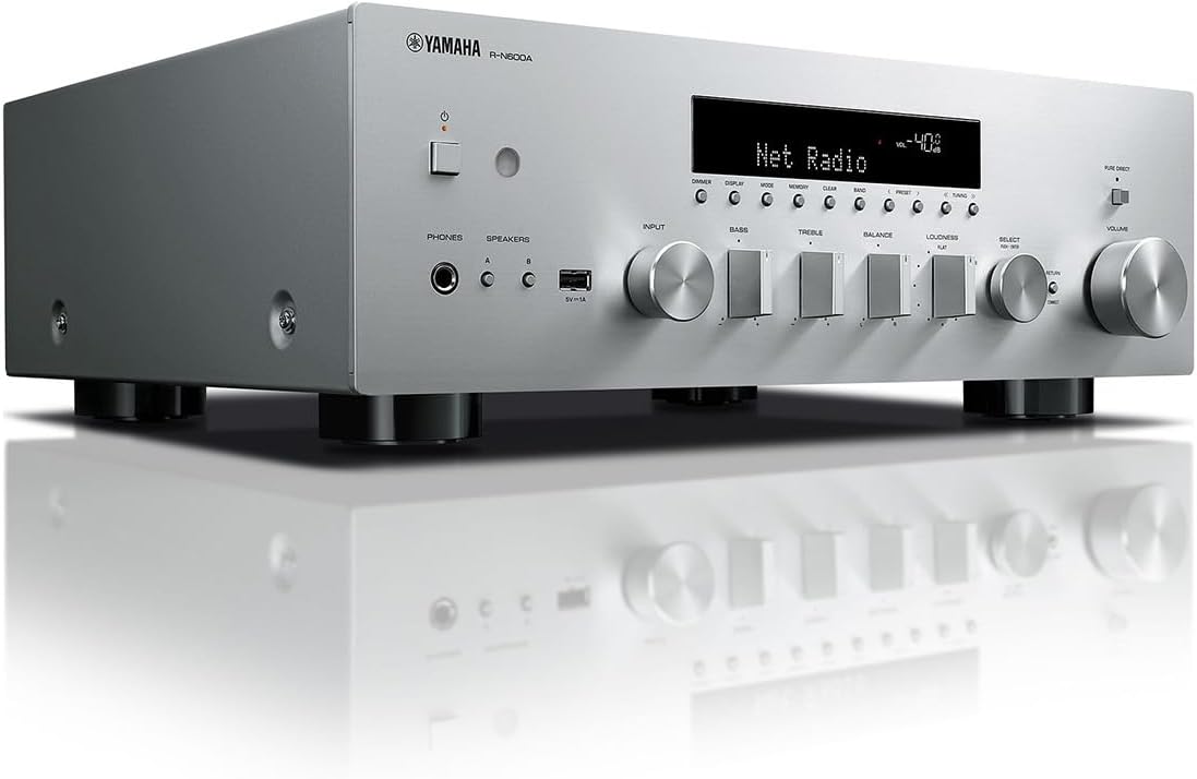 R-N600A Network Receiver with Streaming, Phono and Built-in DAC, Silver