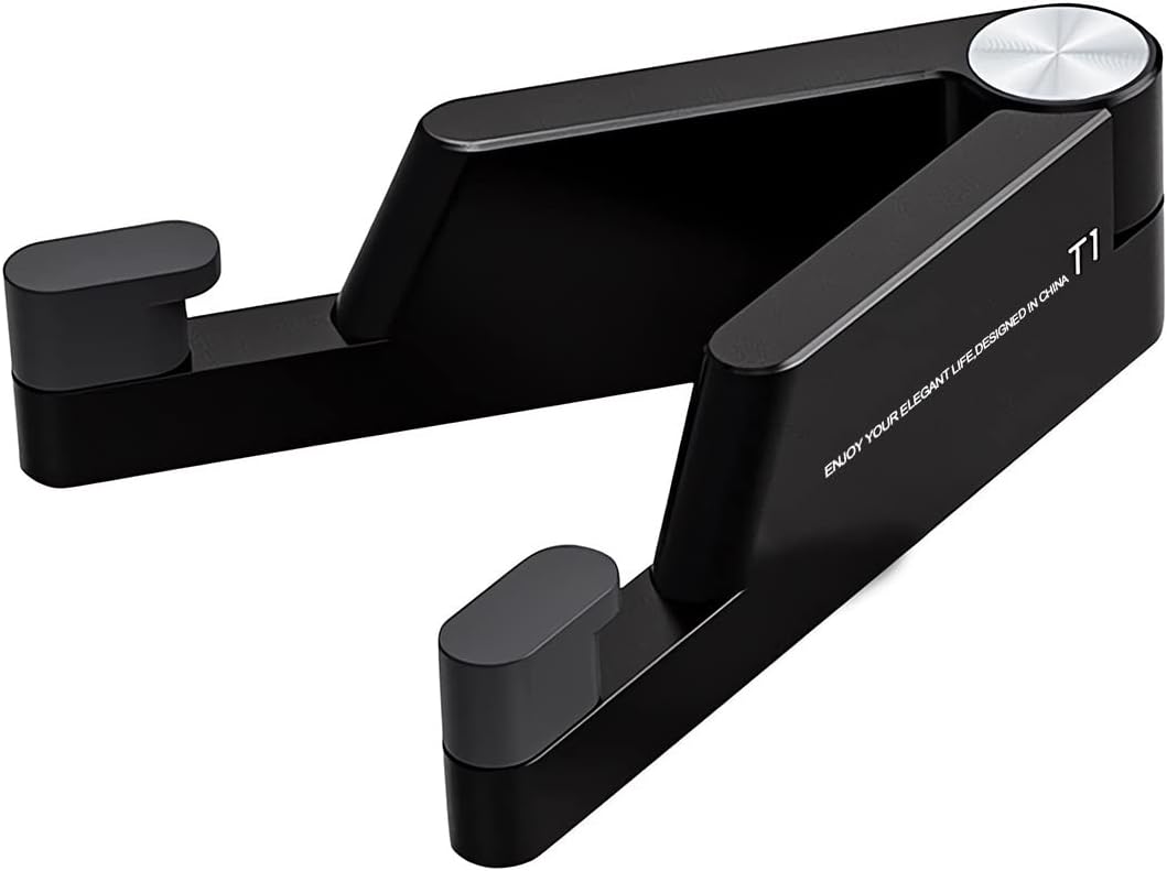 MONEER Cell Phone Stand, Phone Stand for Desk, Foldable & Portable iPhone Stand, Cell Phone Holder Desk Compatible with All Mobile Phone, iPhone, iPad mini, Tablet 4-10.5" (Black)