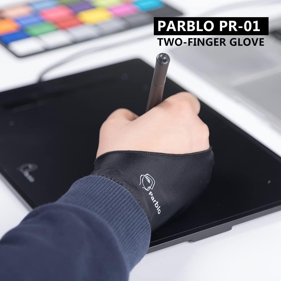 Parblo PR-01 Drawing Glove 2Pack,Digital Drawing Artist Glove Two Finger ArtGlove for Right Hand and Left Hand