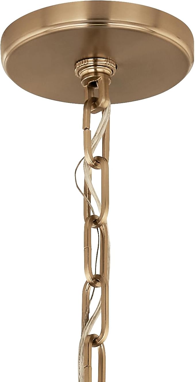 Kichler Etcher 2-Light Pendant, Updated Traditional Light with Etched Painted White Glass Diffuser in White and Champagne Bronze, for Kitchen or Dining Room (22.5" x 18"), 52711WH