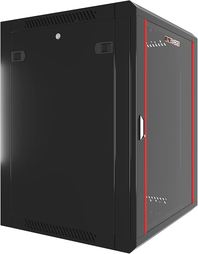 Sysracks Wall Mount Server Rack Cabinet Locking Computer | Cabinet Network Enclosure | Electronics | Security | Audio | Video | AV Equipment| Data Rack | 24-Inch Depth Server Cabinet (15U)