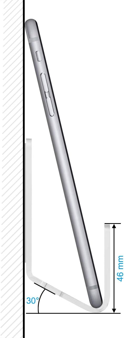TXEsign Adhesive Wall Phone Holder Mount for Smartphones iPhone External Battery Wall Holder Mount (Silky White & Transparent)