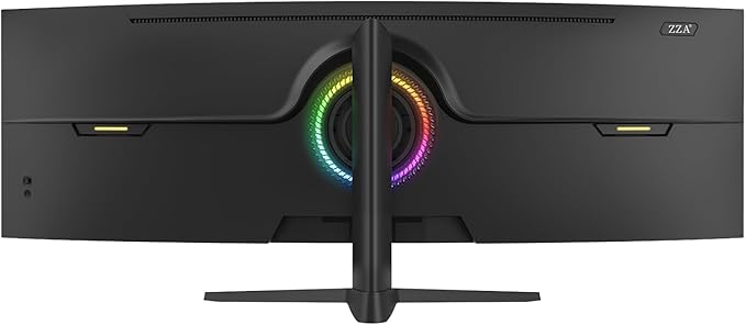 ZZA 49" Curved Gaming Monitor | 5120x1440 Dual QHD, 165Hz/144Hz, 1500R, 32:9 Ultra-Wide, AMD FreeSync, 120% sRGB, Height Adjustable, HDMI 2.1 & DisplayPort 1.4, VESA Mount, Black