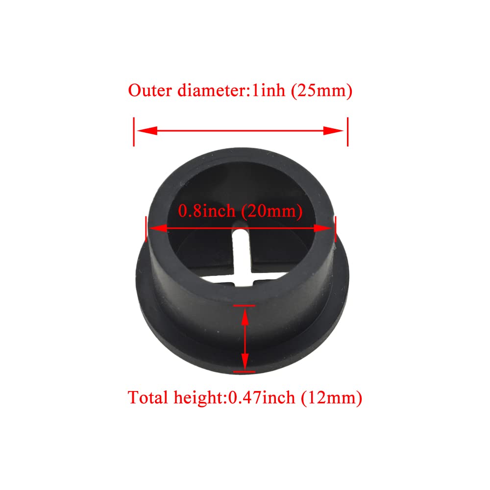 HAHIYO 4Pcs 0.8Inch/20mm Black Flexible Rubber Desk Grommet Wire Grommet Cable Management Cord Hole Cover Desk Wire Hole Insert Wire Organizer for Computer Office Home School Equipment Systems
