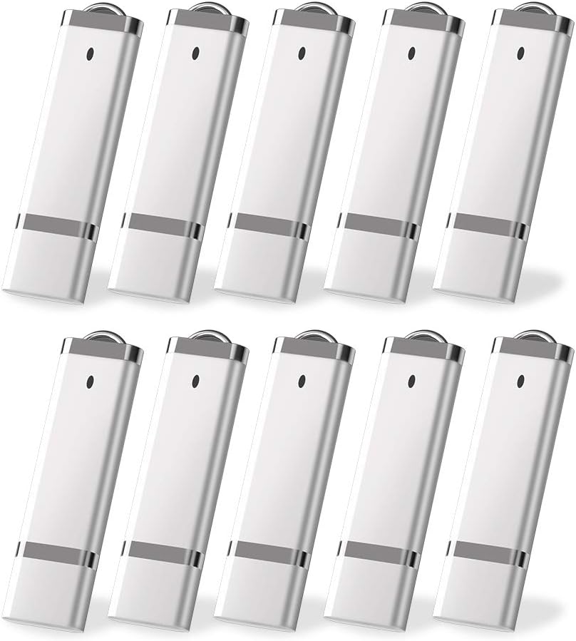 KEXIN 10PCS 8 GB Flash Drive Thumb Drive 8GB USB Drives Memory Sticks 8G Silver