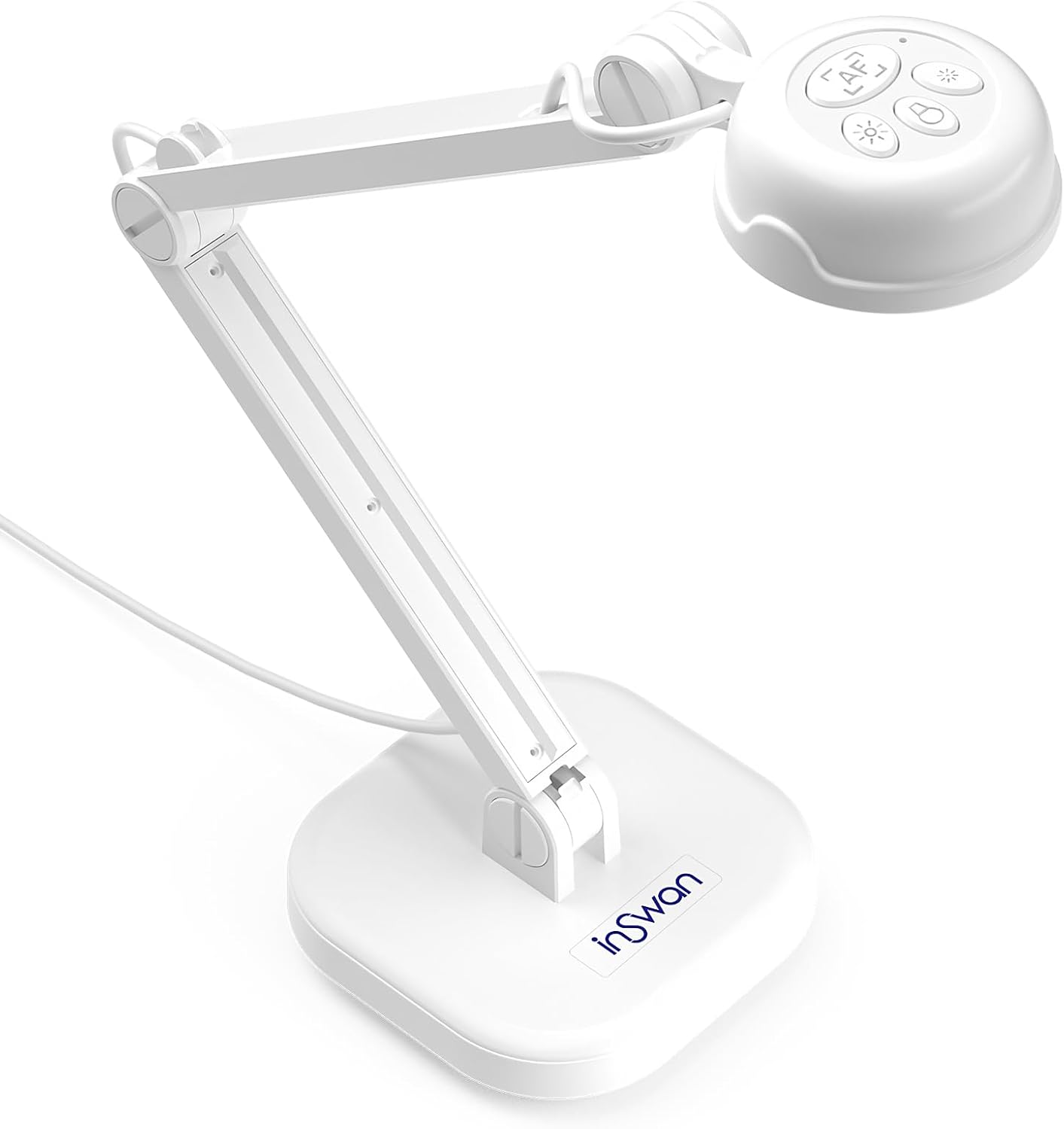 INS-1 USB Document Camera — 8MP Ultra HD, Auto Focus, LED Light, Built-in Microphone, Mac OS, Windows, Chromebook Compatible for Distance Learning, Remote Teaching, Web Conferencing, Live Demo