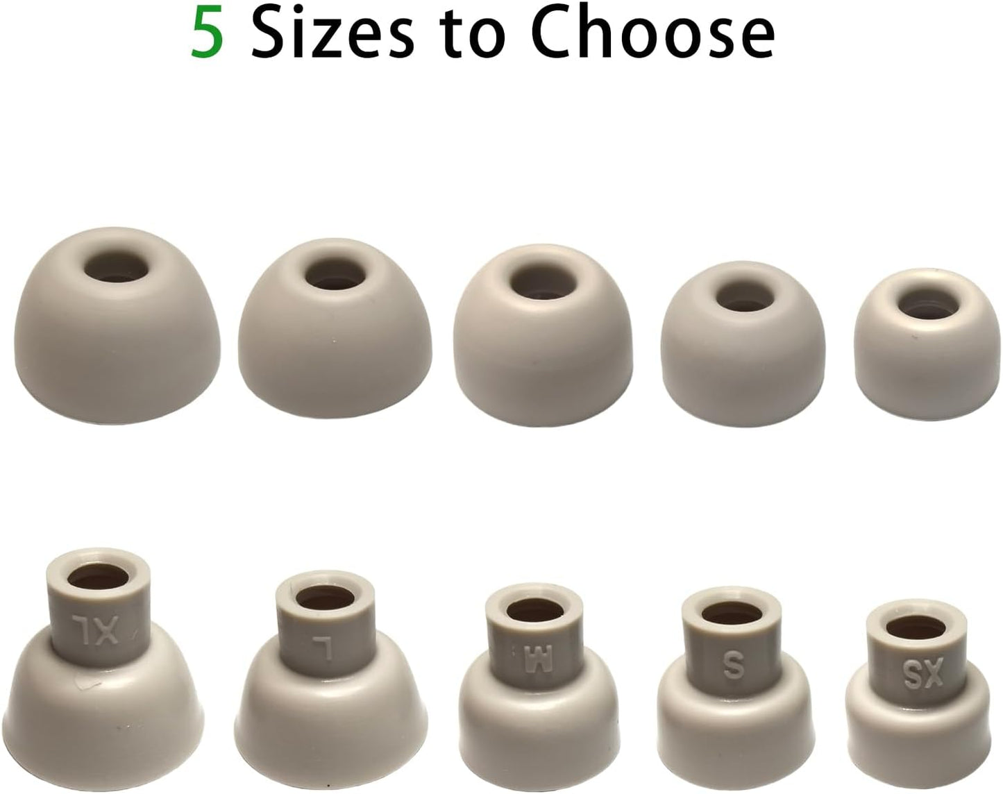 Replacement Earbud Tips for Powerbeats Pro 2 Ear Tips [10 Pairs ] – XL/L/M/S/XS Silicone Earbuds Tips Compatible with Beats Studio Buds/Beats Fit Pro/Solo Buds, Quicksand