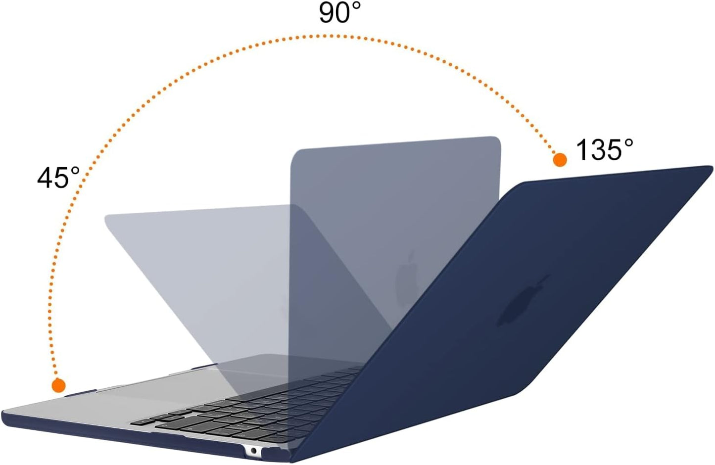 MOSISO Compatible with MacBook Air 13 inch Case 2025 2024 2023 2022 M4 A3240 M3 A3113 M2 A2681, Plastic Hard Shell&Keyboard Cover&Screen Film&Type C for MacBook Air 13.6 inch Case, Navy Blue