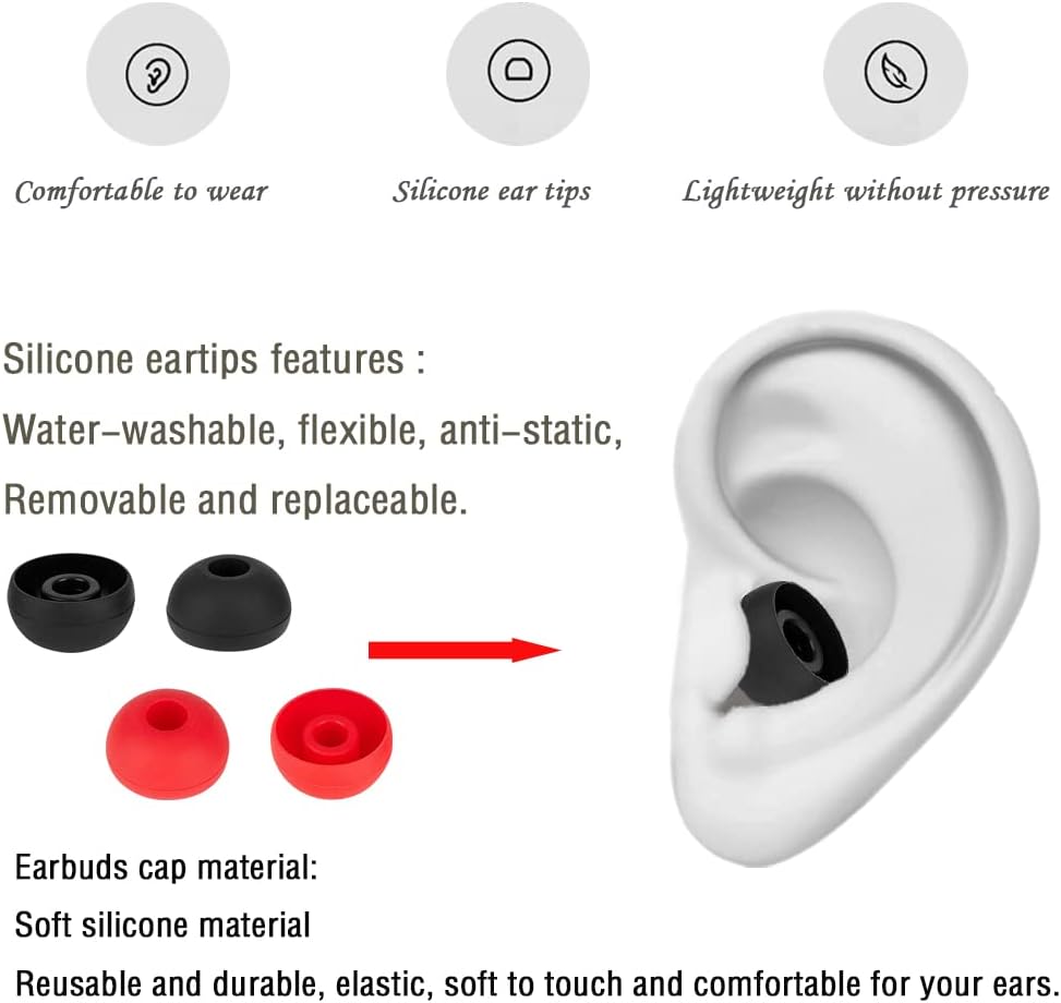 Replacement Silicone Ear Tips Earbuds Eargels Earpads Compatible with Powerbeats 1/2/3 Wireless Beats by Dre Headphones,Earbud Tips (8 Pairs