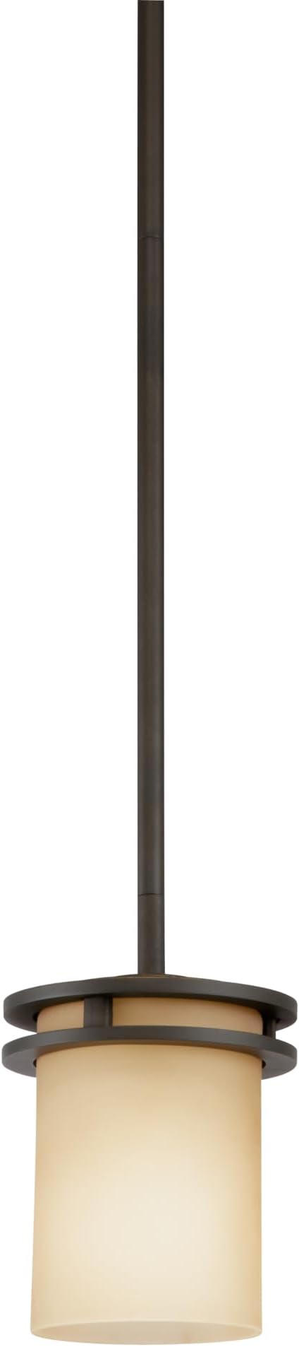 Kichler Hendrik 7.5" 1 Light Mini Pendant with Light Umber Etched Glass Olde Bronze®