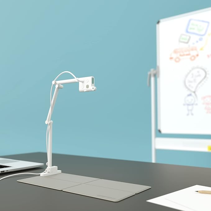 OKIOCAM S-4K 8MP Document Camera and Webcam 2-in-1 with OKIOPoint Smart Visual Pointer, Document Camera for Teachers, Compatible w PC, Mac, Chromebooks