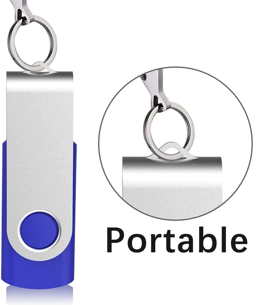 Aiibe 10 Pack 64GB USB 2.0 Flash Drive - Blue (10 Pack, 64GB)