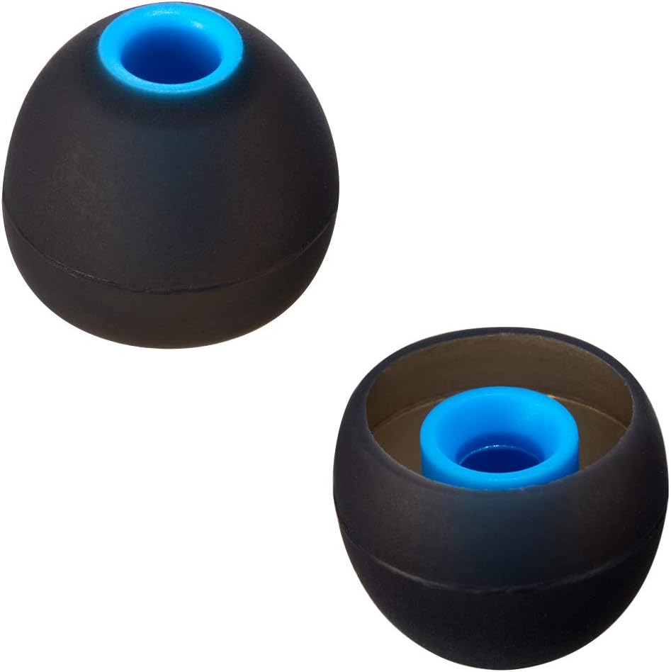 Brandless Earbud Tips Soft Silicone Earbuds Replacement Tips Fit for in-Ear Headphones(Inner Hole from 3.8mm - 4.2mm Earphones) 9 Pairs S/M/L,Black/Blue