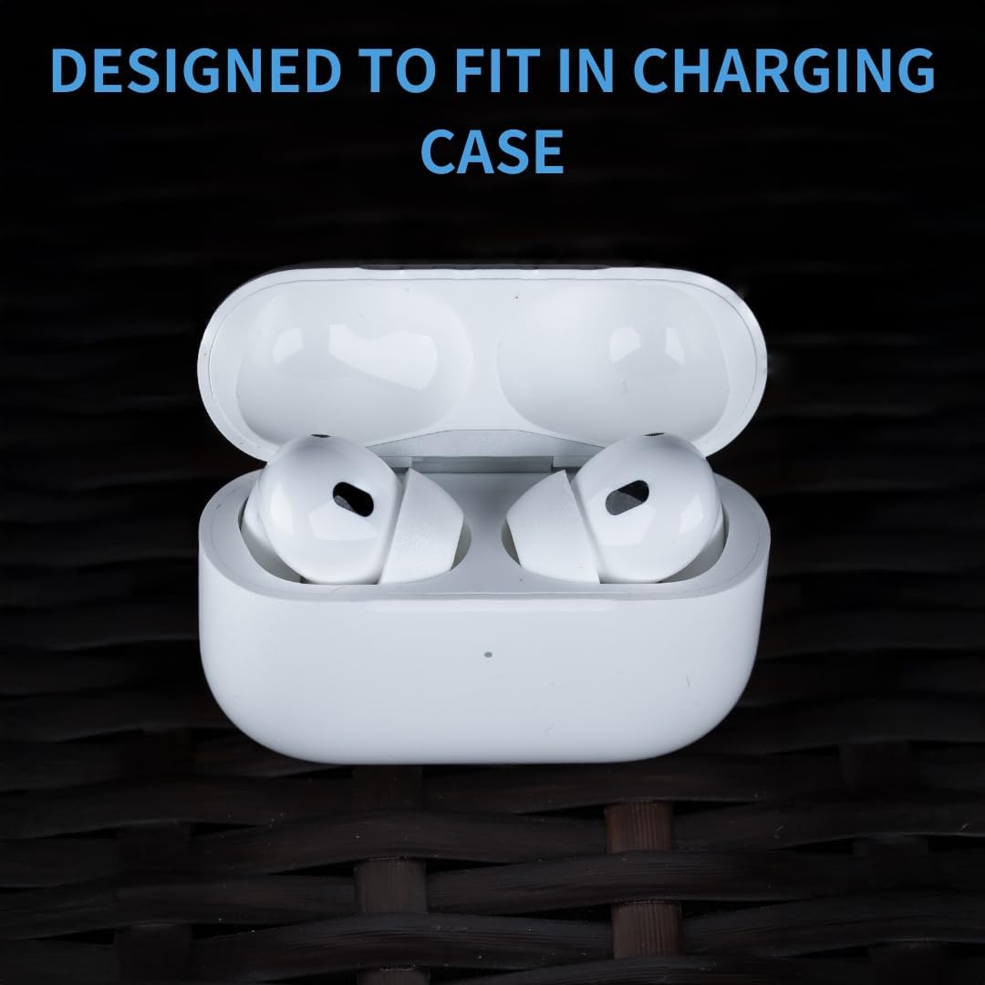 Comply TrueGrip MAX | Premium Memory Foam Replacement Earbud Tips for Apple AirPods Pro 1 & 2 | Long Lasting Comfort, Extreme Durability, Secure Fit, Superior Noise Isolation| White (Large) (1 Pair)