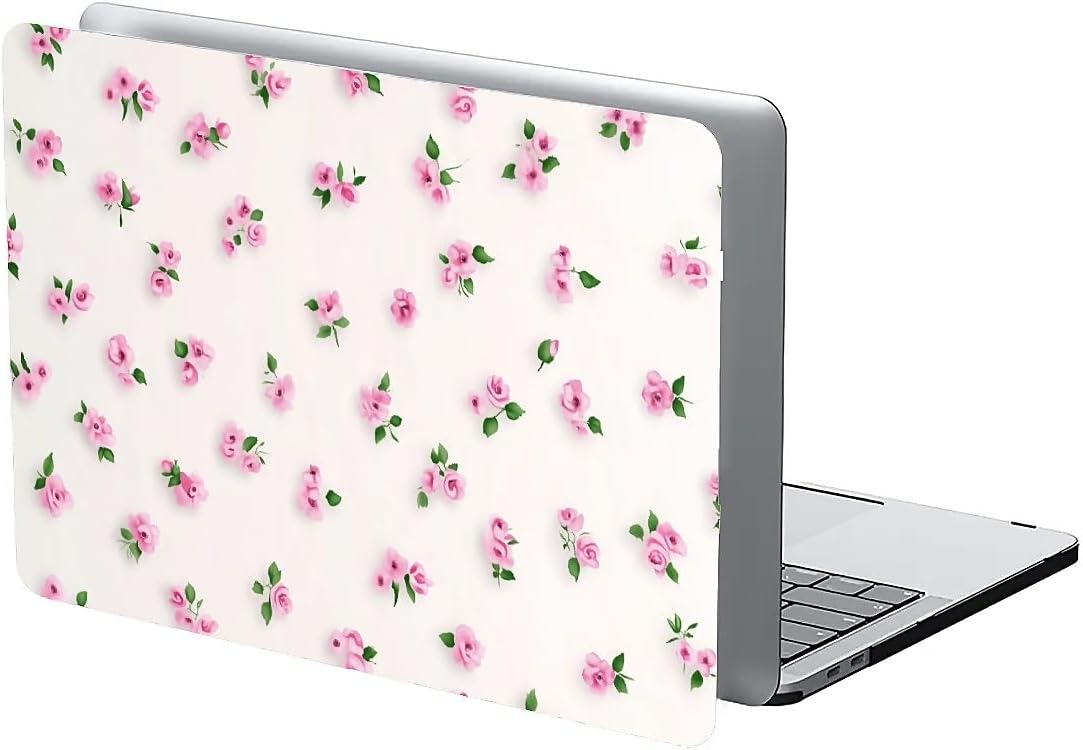 Compatible with MacBook Air 13.3 13.6 Inch Case 2022 2021 2020 2019 Plastic Hard Shell Case Cover,13.3 Air (A1932/A2179/A2337), Pink Rose