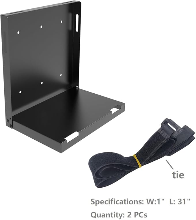 JINGCHENGMEI Universal Mount Computer Wall Mount 10" H x 6" W x 10" D, Adjustable Strap Mount for CPU, UPS, Computer Cases or Other Electronic Devices