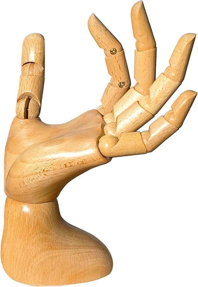 yangjietf mannequin,mannequin hand,hand model,hand mannequin for nails,drawing mannequin,wooden hand,wooden mannequin,articulated fingers,hand model for drawing,female hand of left., Female_left