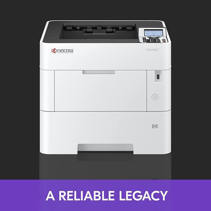 KYOCERA ECOSYS PA5500x Monochrome Laser Printer, 57 ppm, 600 x 600 dpi and Up to Fine 1200 dpi, 600 Sheet Tray, 100 Sheet MPT, Duplex, 5 Line LCD w/Hard Key Panel, Gigabit Ethernet, USB, 512 MB