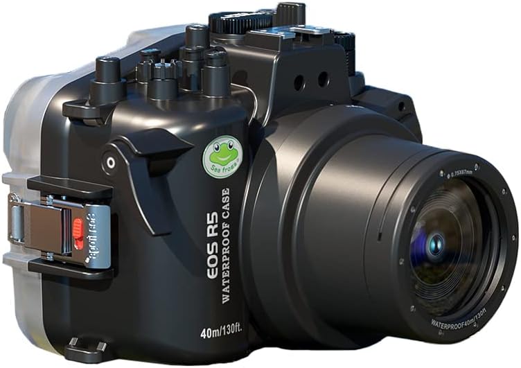 Sea frogs Waterproof Camera Housing Compatible with Canon EOS R5 60MM IPX8 40m/130ft Maximum Diving Depth Underwater Camera Case for Diving, Surfing, Rowing, Skiing