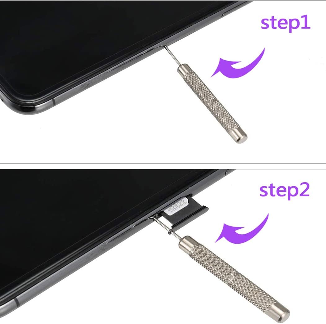4 Pcs SIM Card Removal Openning Tool Tray Eject Pins Needle Opener Ejector Compatible with All iPhone Apple iPad HTC Samsung Galaxy Cell Phone Smartphone Watchchain Link Remover (Style B)