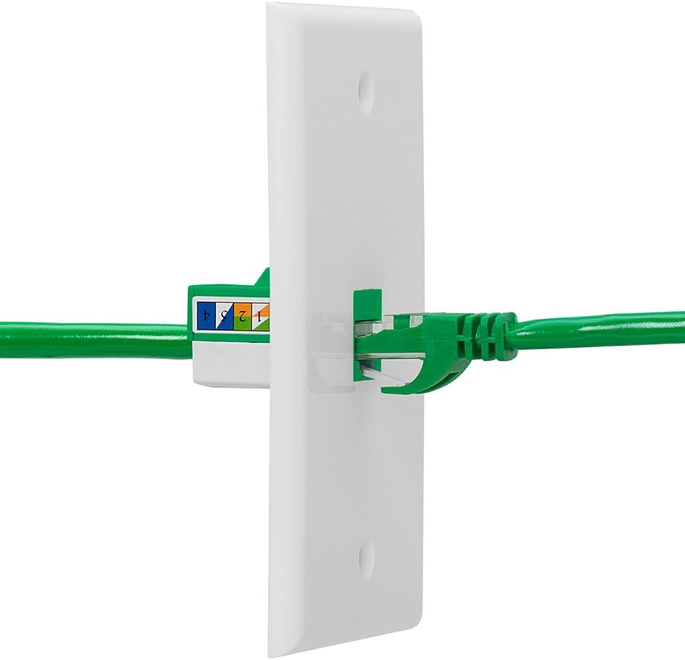 Cmple - RJ45 Keystone Jack 90 Degree Cat6 Keystone Jack Insert Punch Down RJ45 Connectors Female for Wall Plates, Patch Panels, Patch Cables, Ethernet Cables - Green