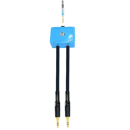 25ft Sound Channel swicher 1/8" inch TRS aux Input 3.5mm Female to 2X 3.5 Output Switch Selector 2 in 1 Out R/L Stereo Audio 1 in 2 Out Stereo Audio Splitter with Phone pc Player